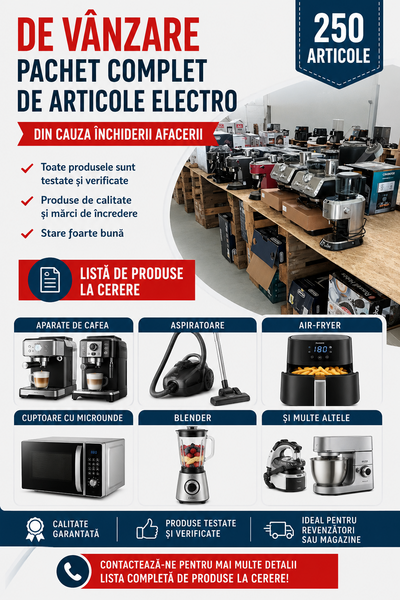 Electrocasnice 250 bucati.